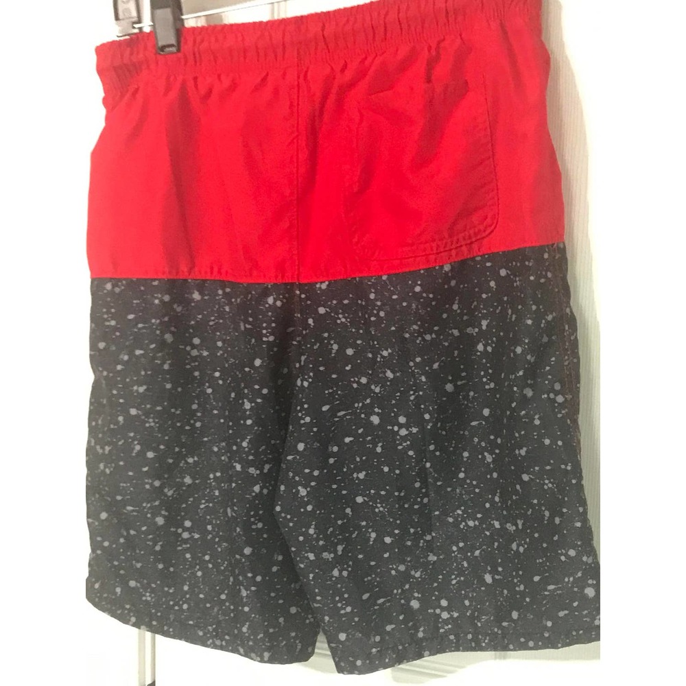 Wonder Nation Boys Swim trunk, red and black,  Boys Size XL/XG14-16)